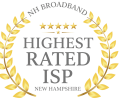 NH Broadband Highest Rated ISP badge