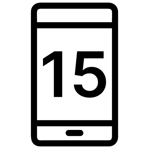Phone icon with 15